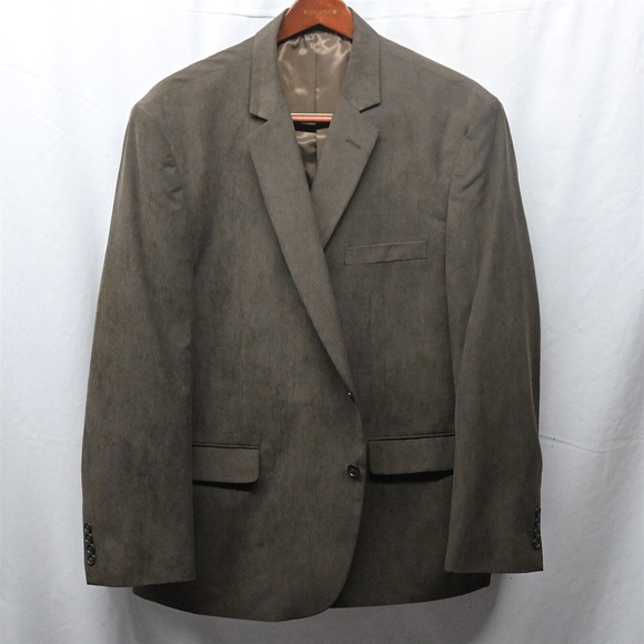 Jones New York 50R Brown Ribbed 2‎ Button Blazer Jacket Sport Coat - Picture 1 of 10